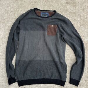 Billabong Men's Gray and Brown Sweater